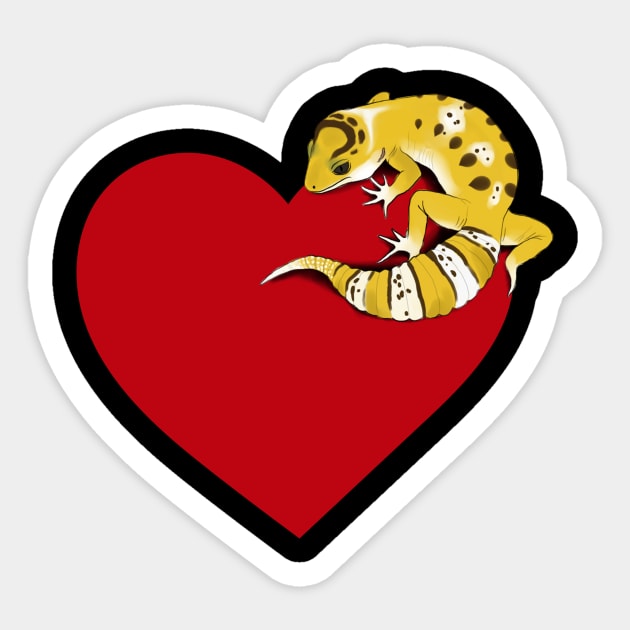 Leopard Gecko Love Heart Shirt - Reptile Herping Sticker by nakos